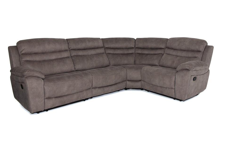 Aluna Taupe Fabric Corner Recliner Sofa Craughwell Furniture