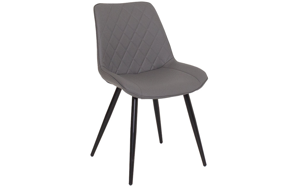 Faux grey leather dining shop chairs