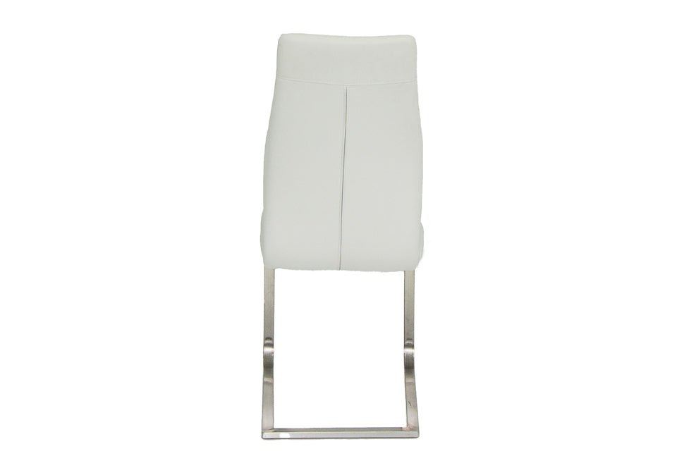 Genuine white leather 2024 dining chairs