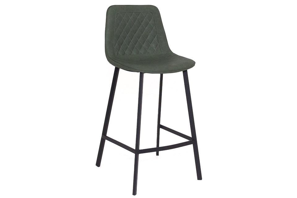 Green faux deals leather bar stools