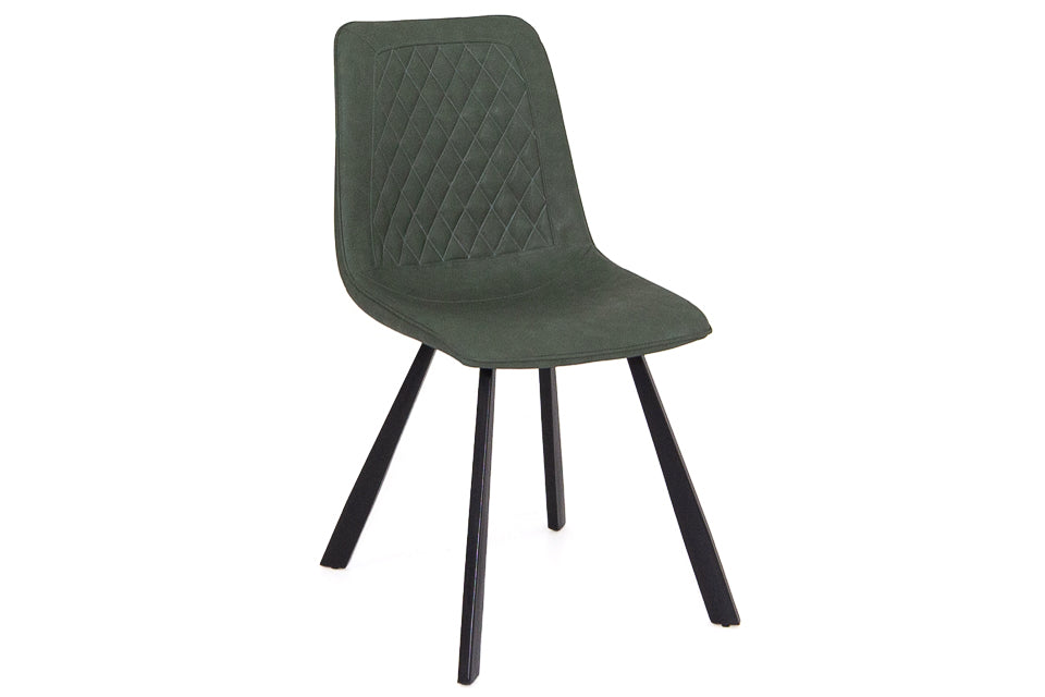 Green faux discount leather dining chairs