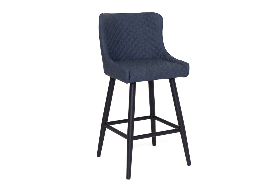 Navy blue leather online counter height bar stools