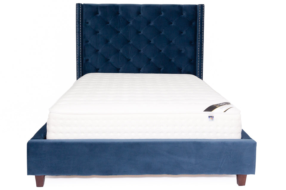 Queen bed on sale frame blue