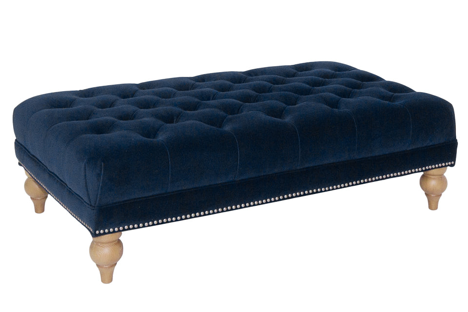 Blue deals velvet footstool