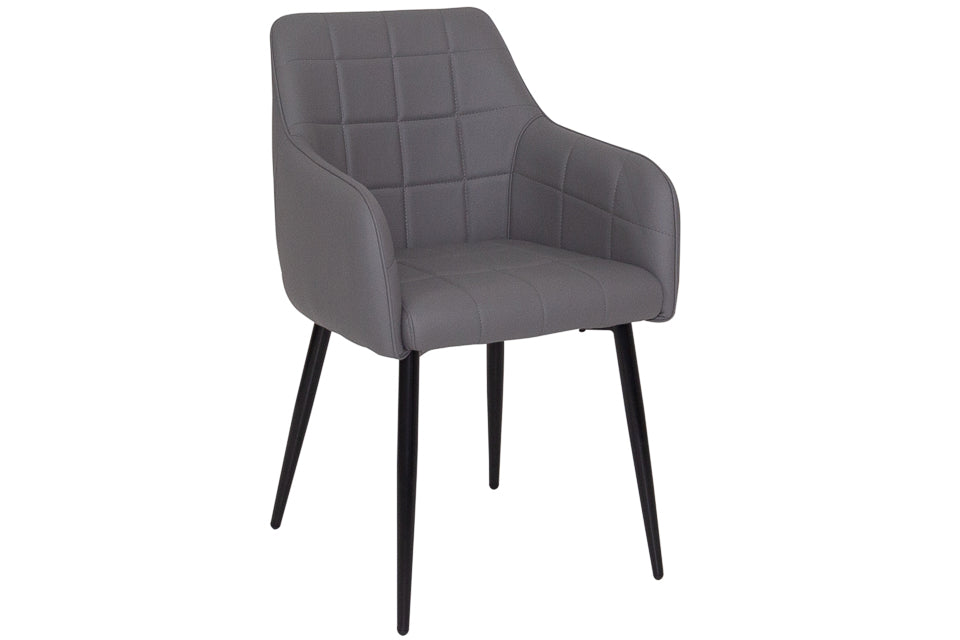 Leather gray dining deals chairs