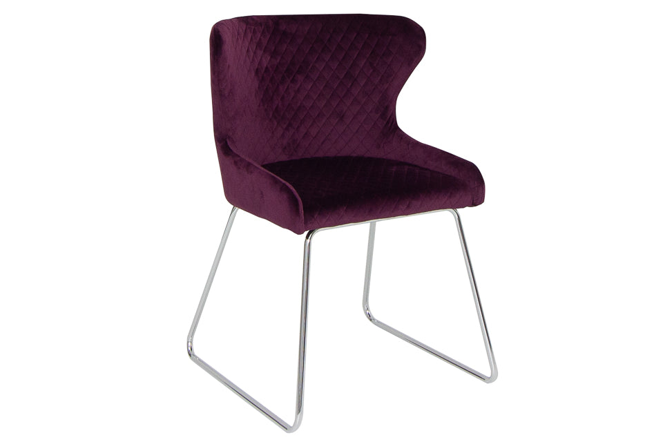 Purple fabric dining discount chairs