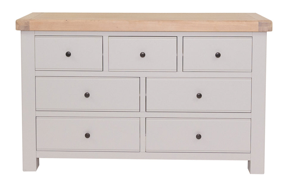 Kilronan - Taupe And Oak 3 Over 4 Wide Chest Of Drawers