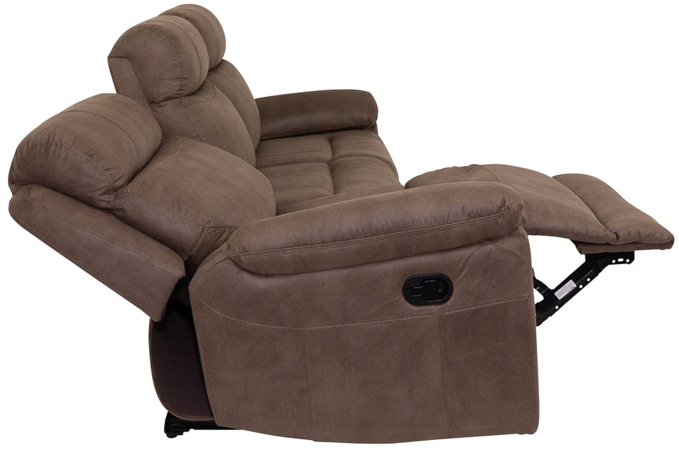 Jasmine - Taupe Fabric 3 Seater Recliner Sofa