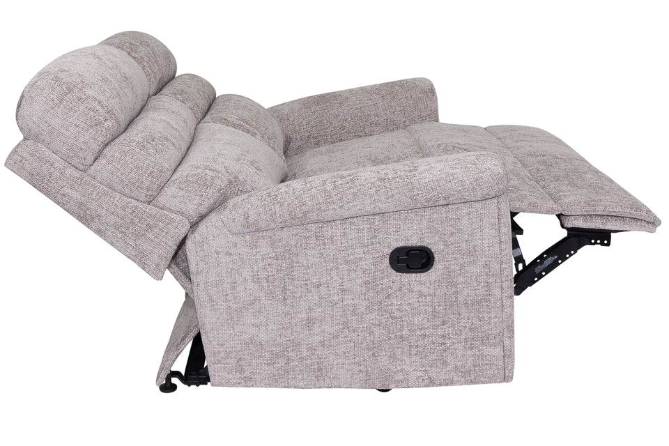 Comfi Sit - Grey Fabric 2 Seater Recliner Sofa