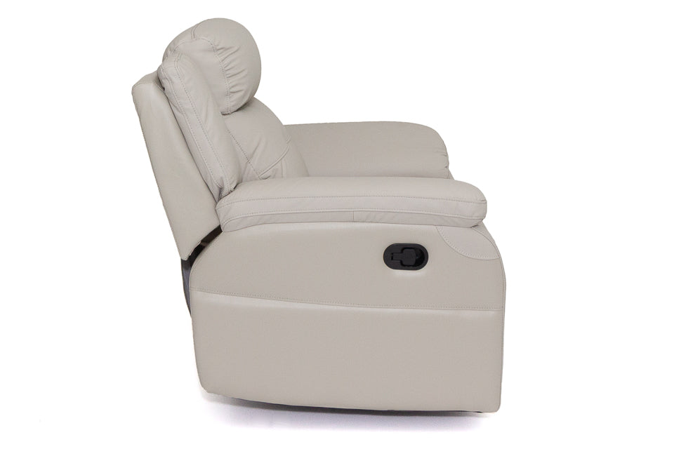 Cream leather electric online recliner chair