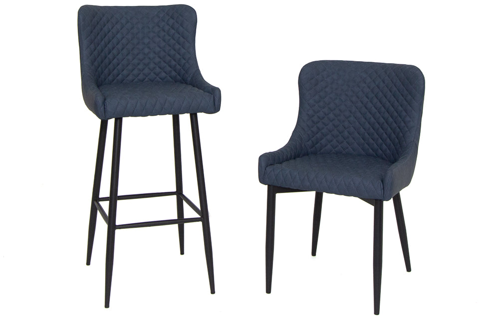 Martos - Blue Faux Leather Dining Chair