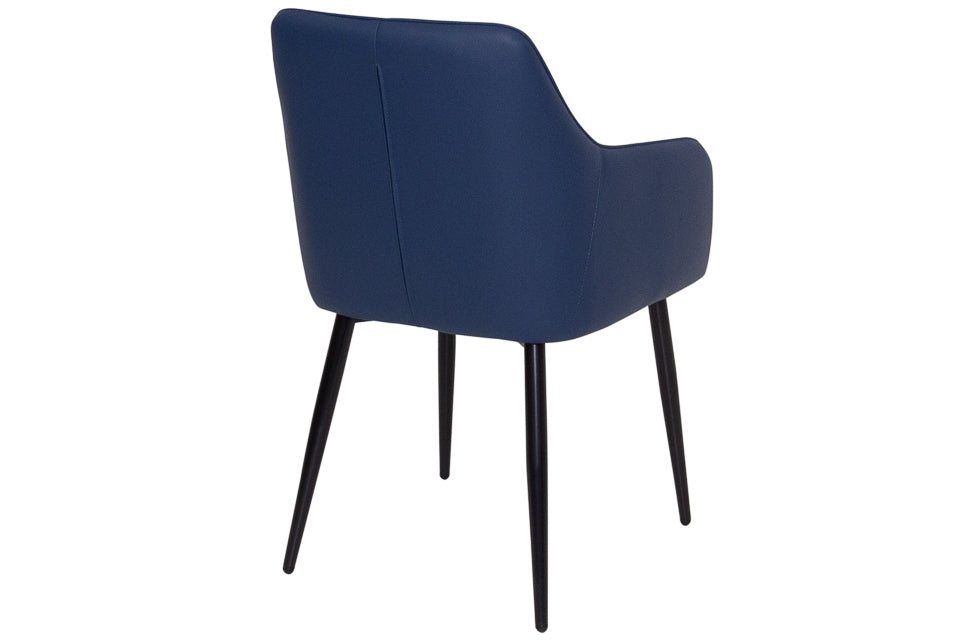 Sara - Blue Faux Leather And Metal Dining Chair